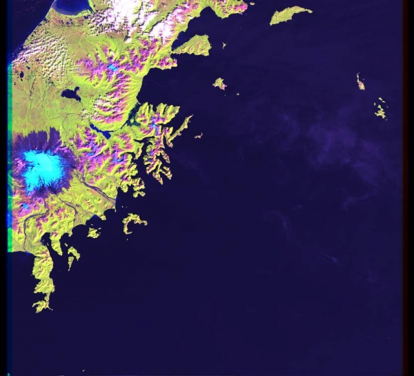 Landsat 7 ETM+ image showing Mount Veniaminof.